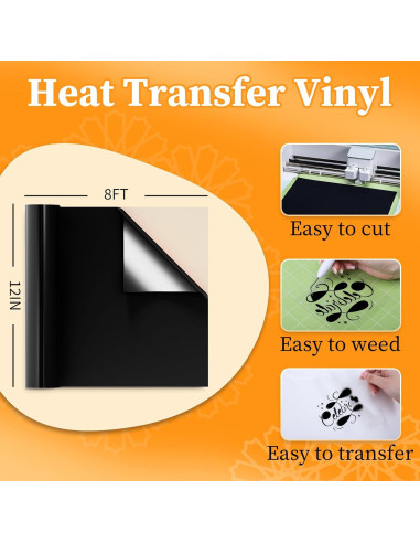 Vinilo de Transferencia de Calor LOFFA Negro 30.48 cm x 2.44 m