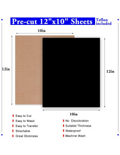 Vinilo de Transferencia de Calor Negro XSEINO 30.48x25.4 cm 2