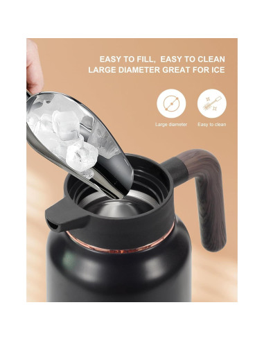 Jarra Térmica de Acero Inoxidable Tgvasz 1.5L Negra