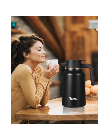 Jarra Térmica de Acero Inoxidable Tgvasz 1.5L Negra