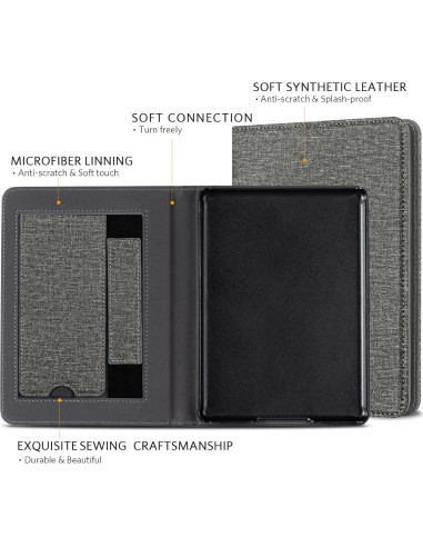 Funda CoBak para E-Reader 6" Gris con Auto Despertar