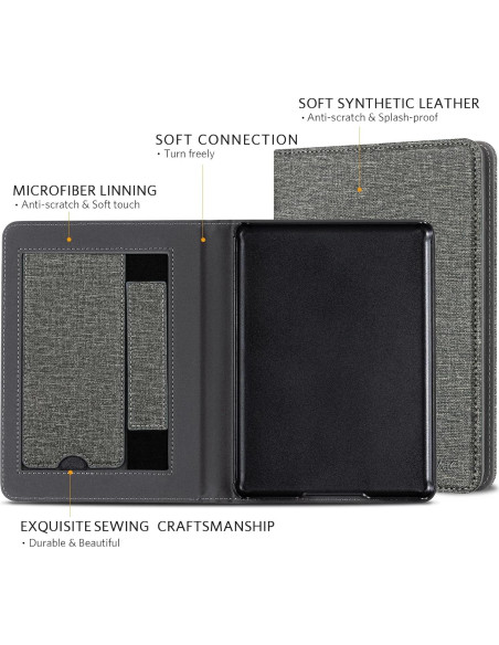 Funda CoBak para E-Reader 6" Gris con Auto Despertar