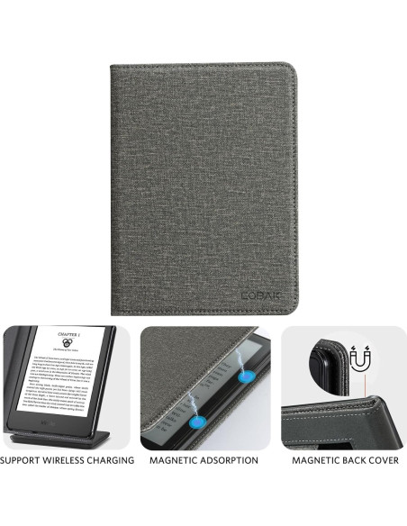 Funda CoBak para E-Reader 6" Gris con Auto Despertar