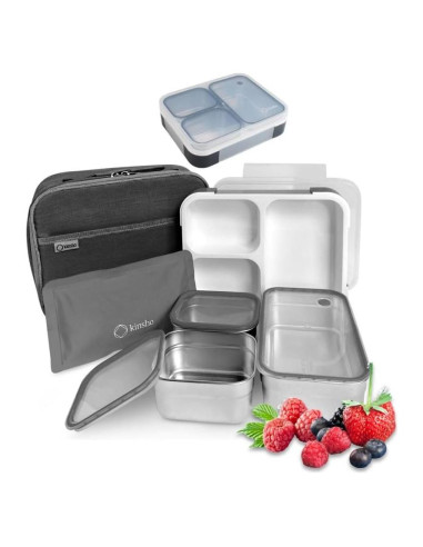 Juego de Cajas de Almuerzo Kinsho Acero Inoxidable 5 Tazas