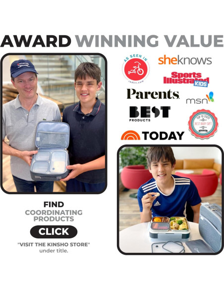 Juego de Cajas de Almuerzo Kinsho Acero Inoxidable 5 Tazas