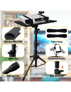 Soporte de Proyector Sutekus Ajustable 54-119 cm con Bandeja Dividida 2