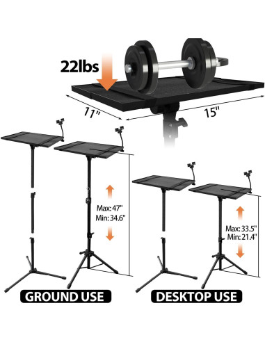 Soporte de Proyector Sutekus Ajustable 54-119 cm con Bandeja Dividida