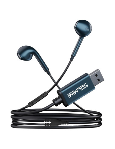 Auriculares USB con micrófono SOLMIMI 2m para PC y PS4/PS5