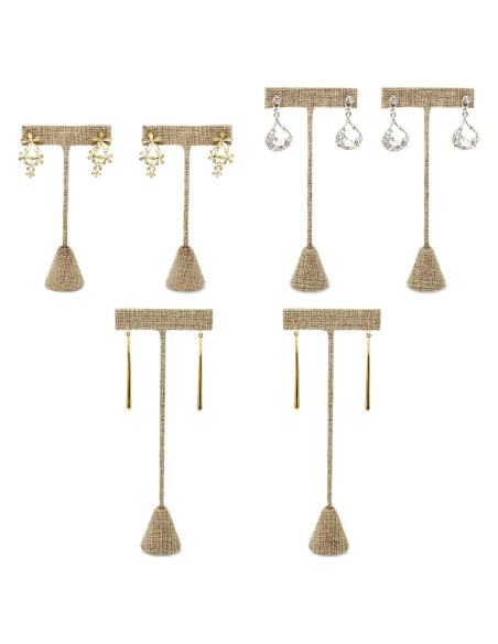 Exhibidor de Pendientes Ikee Design 6 Piezas Lino Arpillera