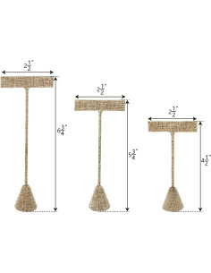 Exhibidor de Pendientes Ikee Design 6 Piezas Lino Arpillera 2