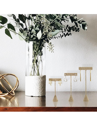 Exhibidor de Pendientes Ikee Design 6 Piezas Lino Arpillera