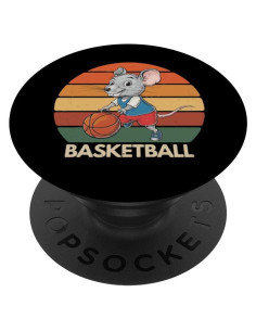 PopSockets Adhesivo PopGrip Ratón Vintage Baloncesto Negro