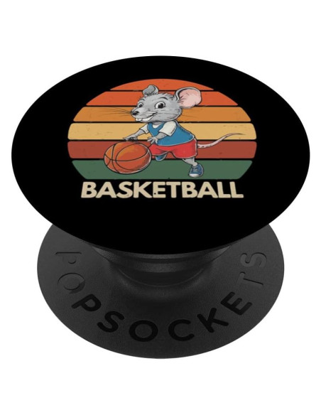 PopSockets Adhesivo PopGrip Ratón Vintage Baloncesto Negro