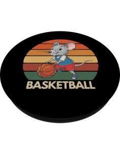 PopSockets Adhesivo PopGrip Ratón Vintage Baloncesto Negro 2