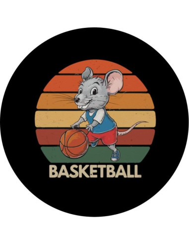 PopSockets Adhesivo PopGrip Ratón Vintage Baloncesto Negro