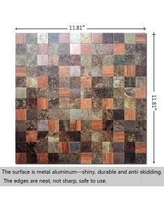 10 Hojas Azulejo Autoadhesivo Sanyeskkiy 30x30cm Rojo y Negro 2