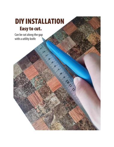 10 Hojas Azulejo Autoadhesivo Sanyeskkiy 30x30cm Rojo y Negro