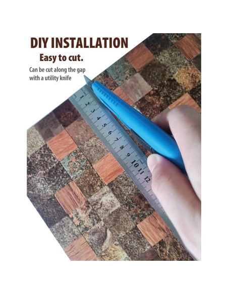 10 Hojas Azulejo Autoadhesivo Sanyeskkiy 30x30cm Rojo y Negro