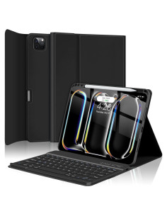 Funda de Teclado TQQ para iPad Pro 11" (M4, 2024) Negra