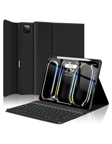 Funda de Teclado TQQ para iPad Pro 11" (M4, 2024) Negra