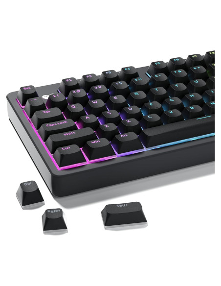 Conjunto de Teclas Negras PBT Brillantes GMKWTL 117 Unidades