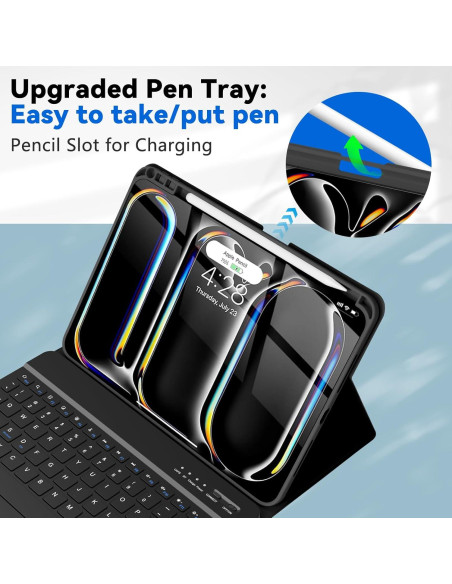 Funda de Teclado TQQ para iPad Pro 11" (M4, 2024) Negra