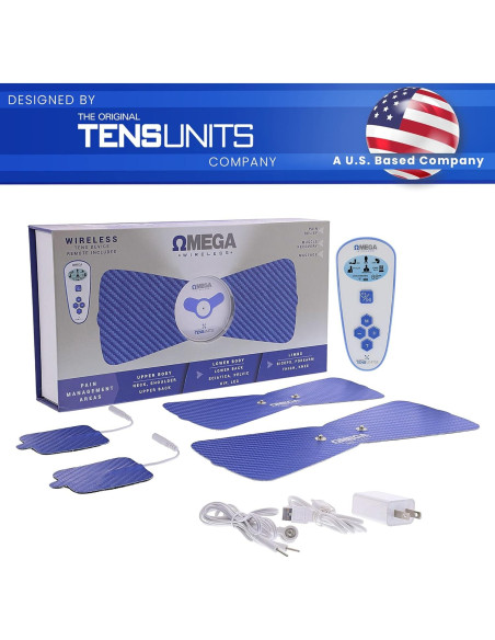 Unidad TENS Inalámbrica OMEGA para Alivio del Dolor Muscular