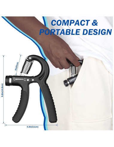 Entrenador de Fuerza de Agarre AIXPI 2 Paquetes 5-60kg