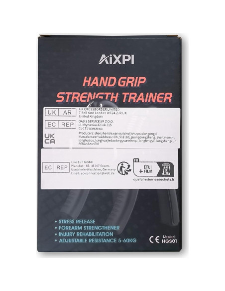 Entrenador de Fuerza de Agarre AIXPI 2 Paquetes 5-60kg