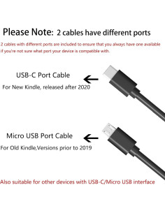 Cargador USB Tipo C y Micro USB para Tablets Kindle Fire 2