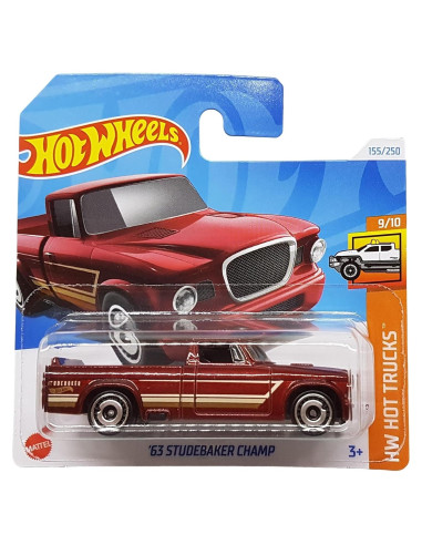 Hot Wheels 63 Studebaker Champ Rojo 1:64 Die-Cast Coleccionable