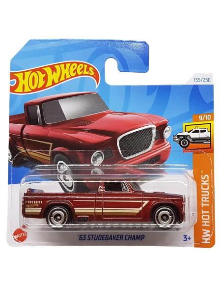 Hot Wheels 63 Studebaker Champ Rojo 1:64 Die-Cast Coleccionable