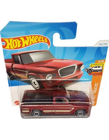 Hot Wheels 63 Studebaker Champ Rojo 1:64 Die-Cast Coleccionable
