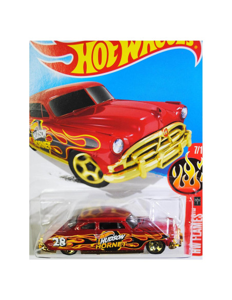 Hot Wheels 2016 Hudson Hornet Die-Cast 1:64 Rojo Llamas