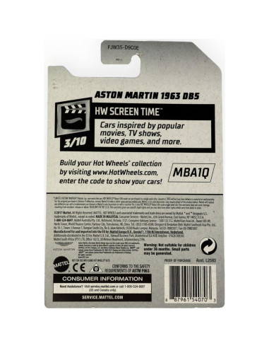 Auto a Escala Hot Wheels Aston Martin DB5 1963 1:64