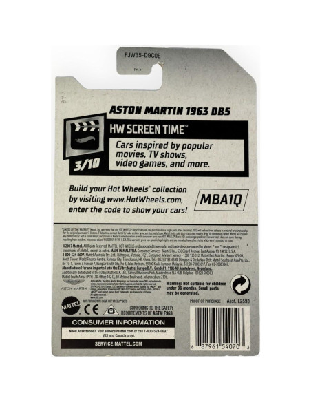 Auto a Escala Hot Wheels Aston Martin DB5 1963 1:64
