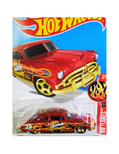 Hot Wheels 2016 Hudson Hornet Die-Cast 1:64 Rojo Llamas