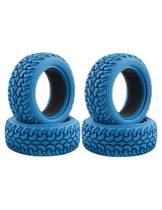 4 Neumáticos de Caucho 75mm para Coche RC 1:10 LAFEINA Azul