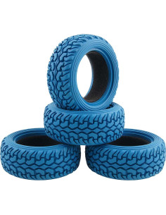 4 Neumáticos de Caucho 75mm para Coche RC 1:10 LAFEINA Azul 2