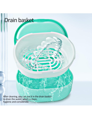 Estuche para Dentaduras Lancizy Verde Doble Compartimento 11.78cm