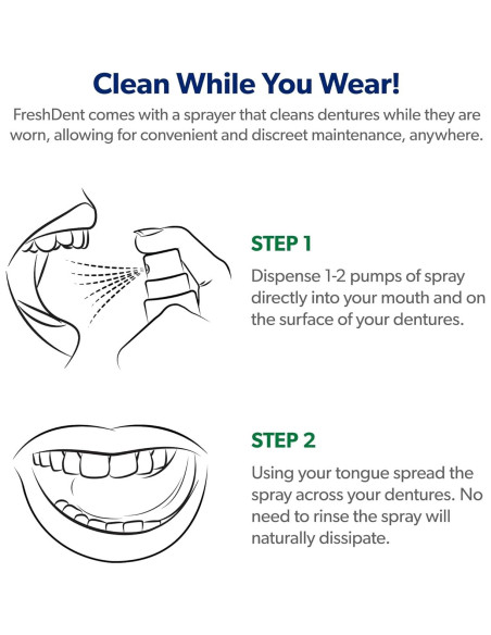 EverSmile FreshDent Limpiador de Dentaduras 50ml + Spray 10ml