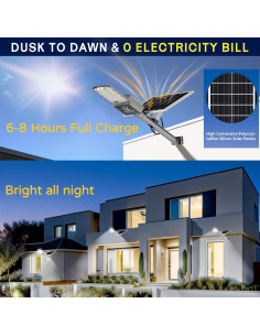 Luz de Calle Solar 5000W Leadzon IP67 Control Remoto 450000LM 2