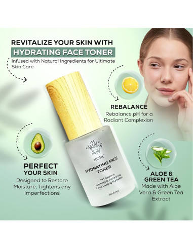 Kore Set de Cuidado de Piel Vegano - 3 Piezas con Limpiador, Tónico y Hidratante