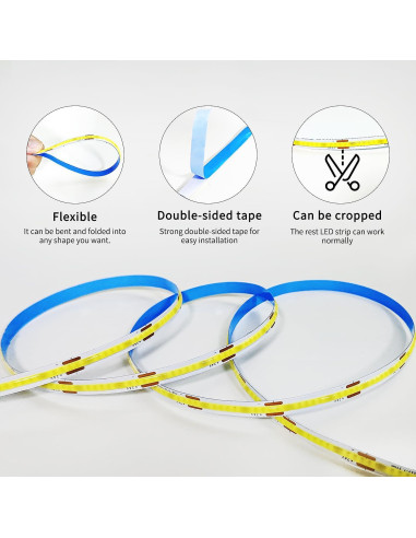 Tira LED COB 20m 6000K Yeewhale Regulable con Control Remoto