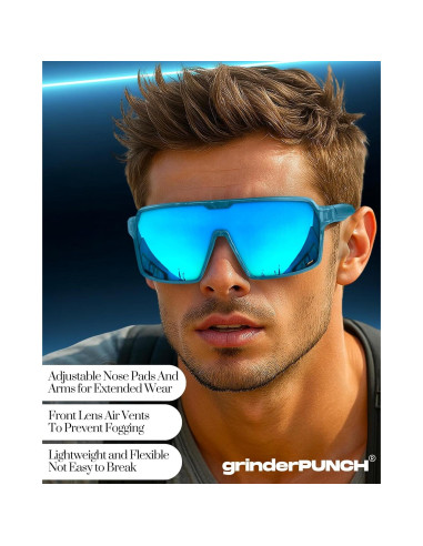 Gafas de Sol Deportivas Polarizadas grinderPUNCH UV400 Azul