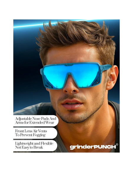 Gafas de Sol Deportivas Polarizadas grinderPUNCH UV400 Azul