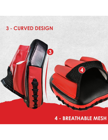 Mitones de Golpeo MaxxMMA Micro PU - Adulto - Negro/Rojo