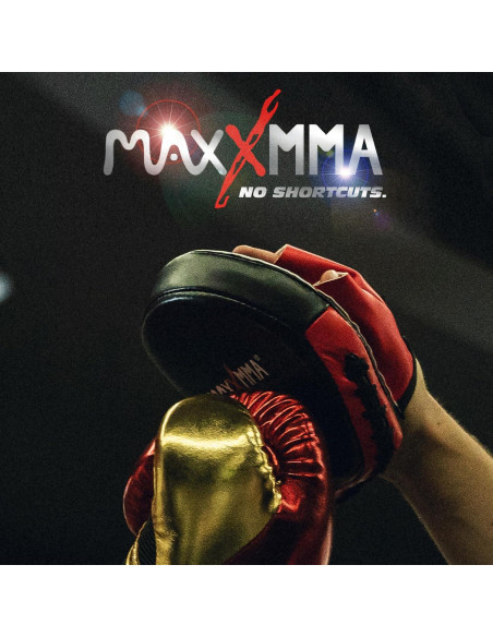 Mitones de Golpeo MaxxMMA Micro PU - Adulto - Negro/Rojo