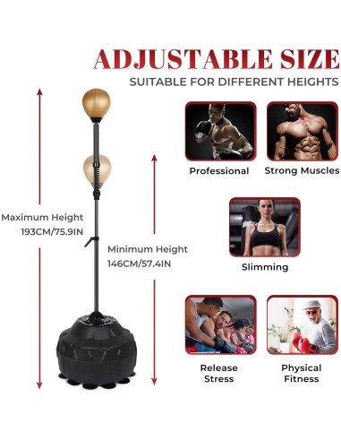 Bolsa de Boxeo de Pie INNOLIFE Ajustable 1.83m Poliuretano