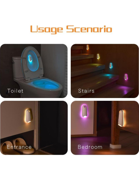Luz de Inodoro LED BLE con Sensor de Movimiento - Paquete de 2